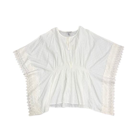 Bass Peasant Lace Eyelid Blouse Embroidery Size Medium Boho Hippy NWT Lagenlook - Picture 3 of 5